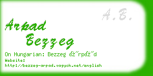 arpad bezzeg business card